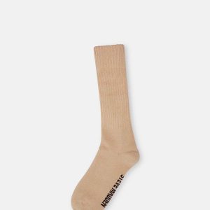 SLOUCHY RIBBED CREW SINGLE TAN