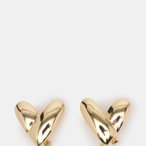 HEART STUD EARRINGS GOLD