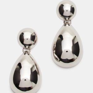 DOUBLE TEARDROP EARRINGS SILVER