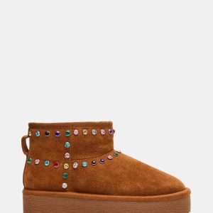 COMFY CHESTNUT SUEDE RHINESTONES