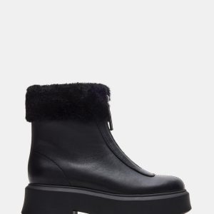 JONES FAUX FUR BLACK LEATHER